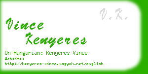 vince kenyeres business card